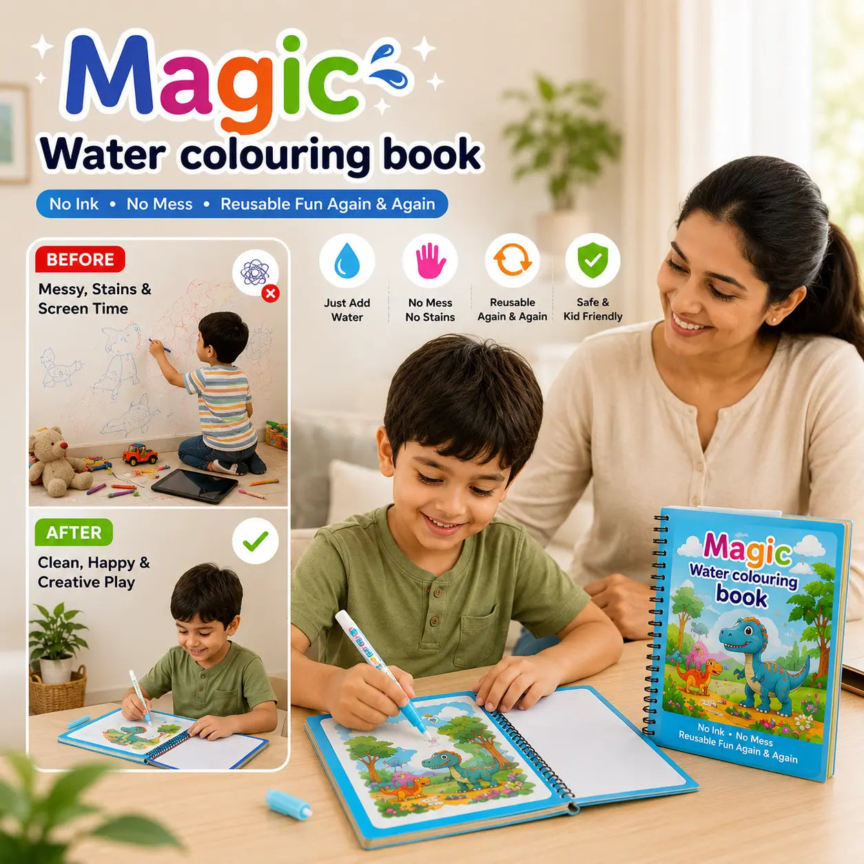 Magic Water Colouring Book