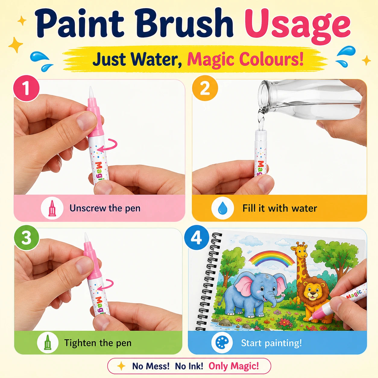 Magic Water Colouring Book