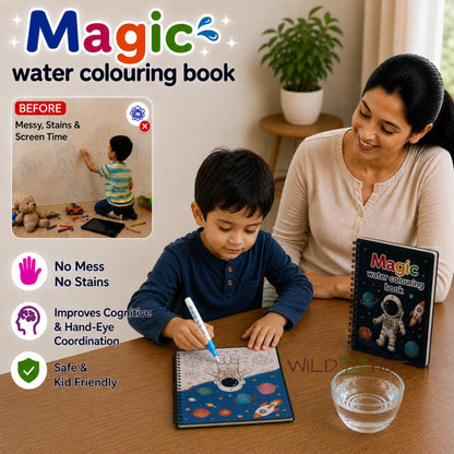 Magic Water Colouring Book (2 Free Pens Inside)