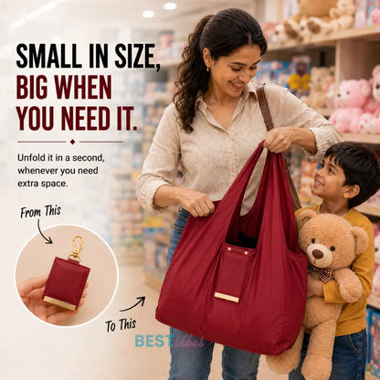 Foldable Tote Bag With Key Chain