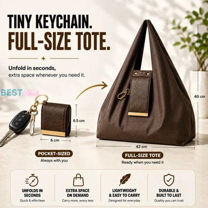 Foldable Tote Bag With Key Chain