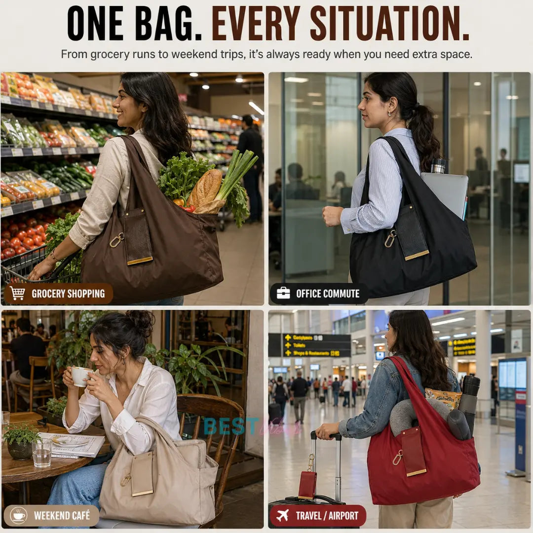 Foldable Tote Bag With Key Chain