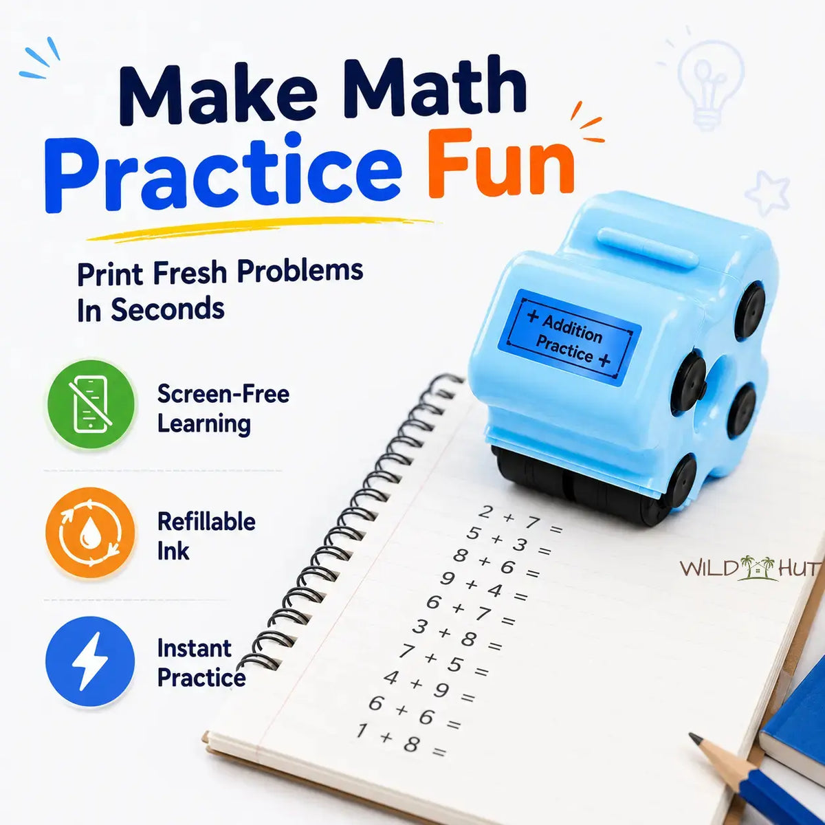 Math Roller Stamp™ + FREE Ink