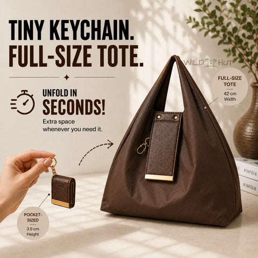 Foldable Tote Bag With Key Chain