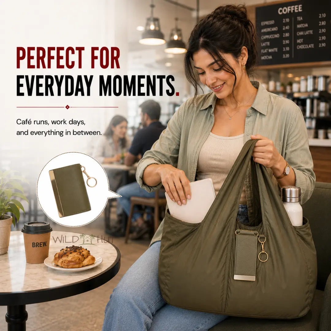 Foldable Tote Bag With Key Chain