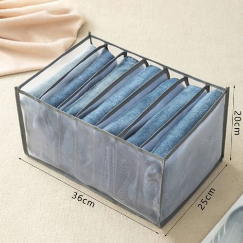 PACK OF 2- TRANSPARENT CLOTHES COMPARTMENT STORAGE ORGANIZER